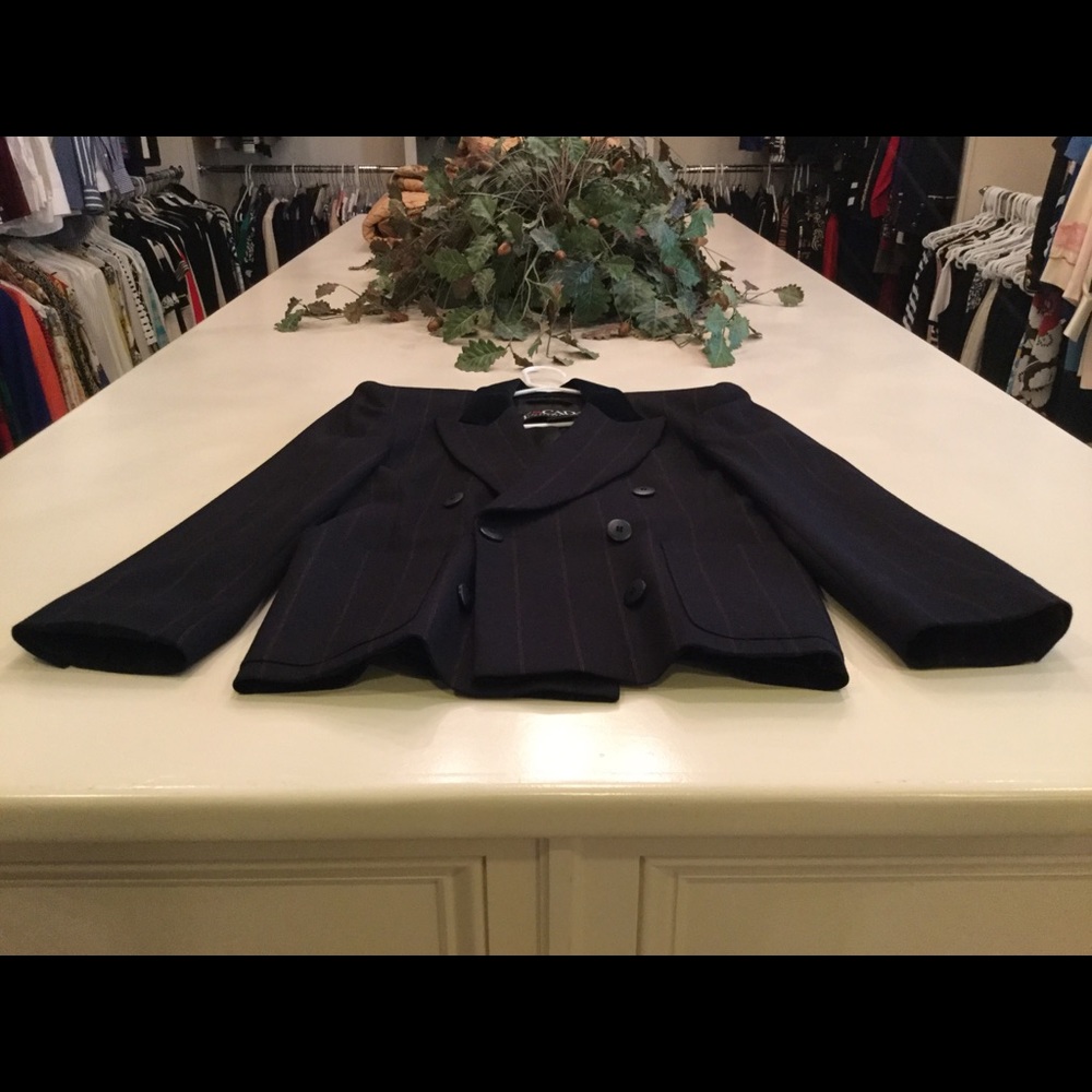 Escada Jacket - Black, Brown, Pockets, Buttons